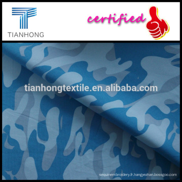 conception d’armée popeline de grande qualité de coton bleu marine 100 d’armure milieu camouflage mince imprimé tissu pour vêtement